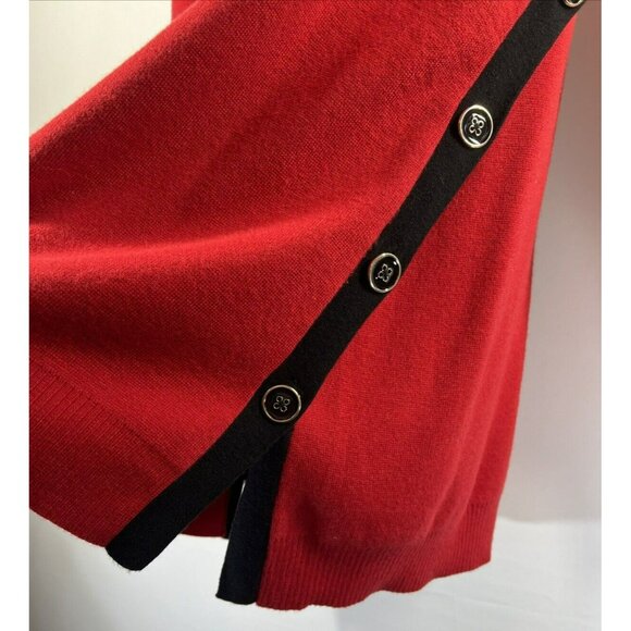 Chicos Sweater Tunic XL Red Black Stripe Pullover Cashmere Blend Long Sleeve - Picture 3 of 9